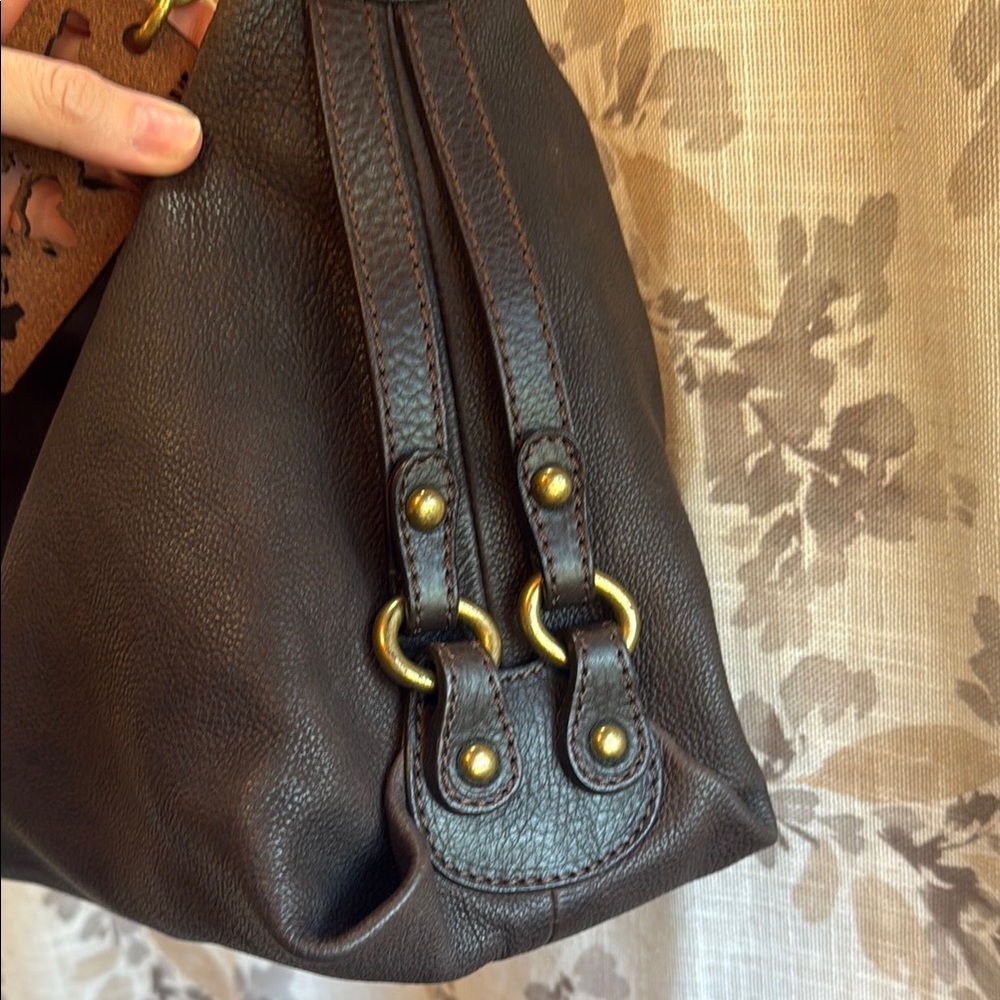 Alviero Martini Gold and Brown Hobo Shoulder Bag - Picture 5 of 14